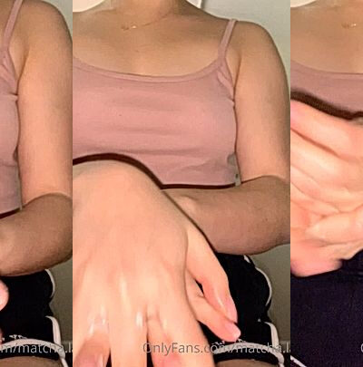 Matchalatte rubs lotion on her hands getting ready to stroke his cock