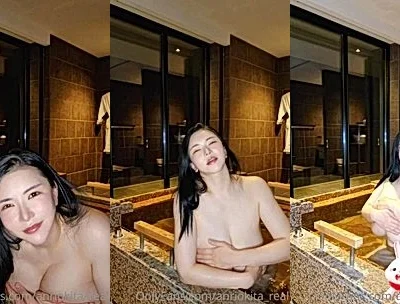 Anri Okita is having a great time touching her boobs while showing her amazing body