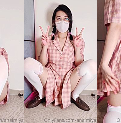 naughty hot girl Anaimiya runs her hands all over her hot sexy body in this video