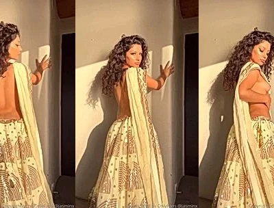 indian girl Jasminx show her boobs and wiggle her ass in her cultural atttire