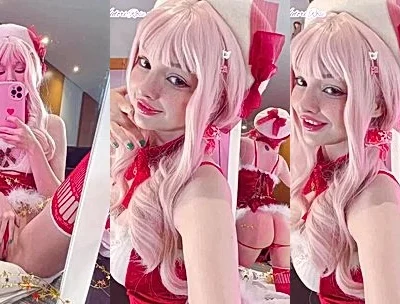 bad naughty bunny Hidori Rose recorded a teasing mirror selfie video for you all, leaked video