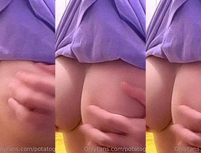 horny big tits girl Potato godzilla holding and playing with her nipples onlyfans