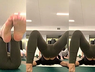 busty onlyfans model  CJ Miles streaches and shows her big booty