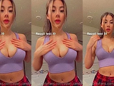 sexy onlyfans model Asian.candy jiggles her big tits in lingerie