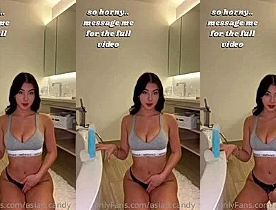 slutty onlyfans model Asian.candy sucks her dildo and rides hard