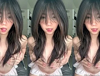 dirty nasty wild bad babe Aryminh  held her big boobs and squeeze hard till she can’t handl eit anymore, leaked video