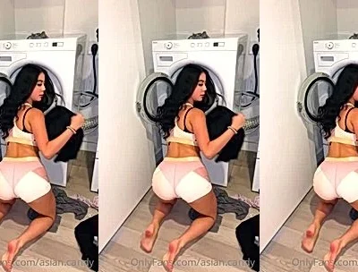 sexy asian,laina onlyfans stepsister do the lundry and shows her big tits in lingerie