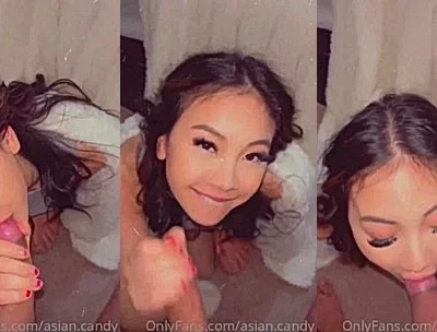 asian onlyfans model Asian.candy kneel and sucks her brother big cock