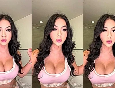 sexy onlyfans model Asian.candy talks dirty to cam and shows her tits in lingerie