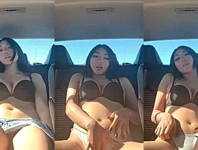 onlyfans leak bitch Allecakes rub and touch herself in car till she moan soft leaked onlyfans video