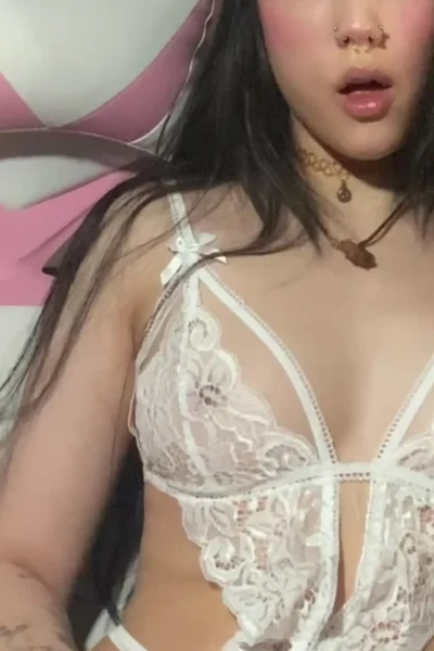onlyfans model Heyeunhae boobs teasing through her lingerie while playing with her favorite toy
