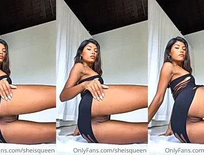 slutty bad onlyfans model Tita Sahara lift up her dress and shows her wet ass coochie